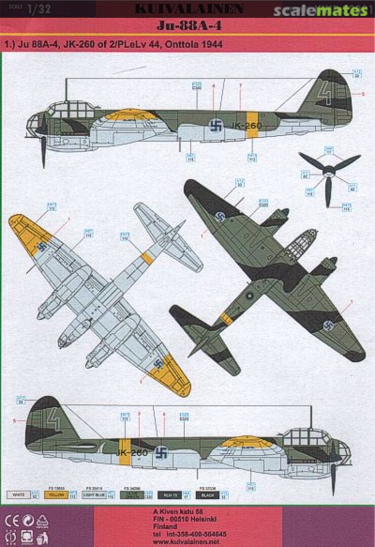 Boxart Junkers Ju 88A-4 KUID 32001 Kuivalainen Boxart Junkers Ju 88A-4 KUID 32001 Kuivalainen