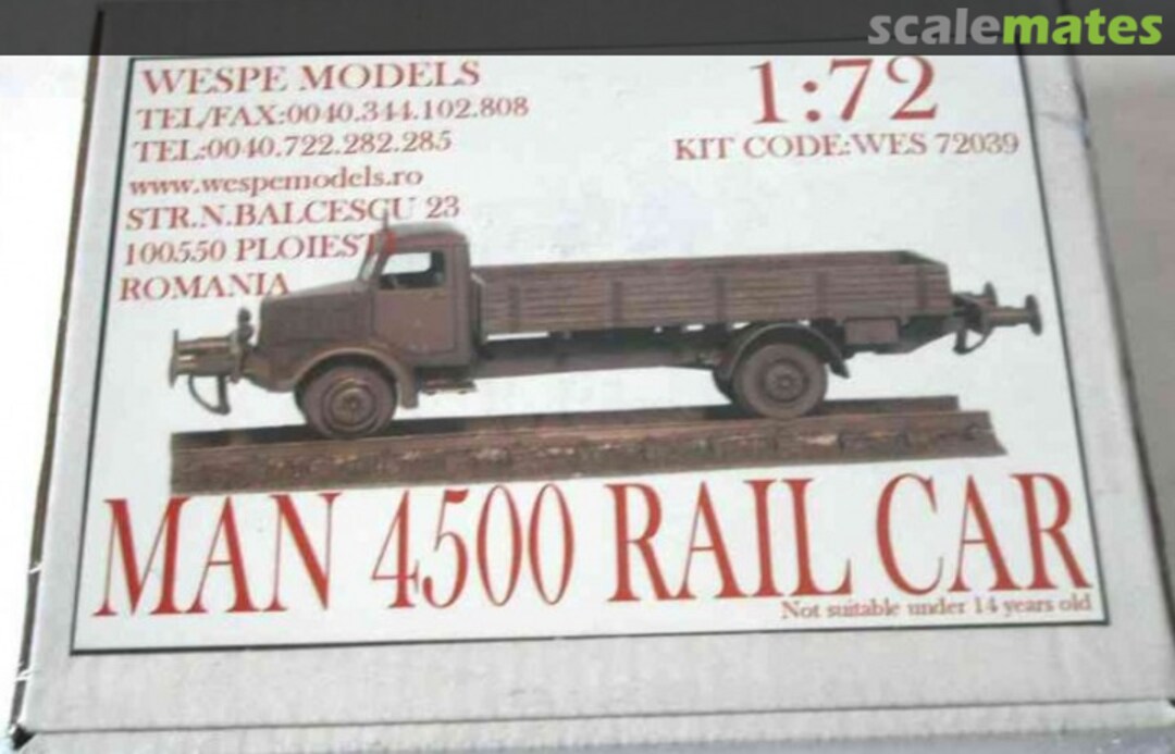 Boxart MAN 4500 Rail Car WES 72039 Wespe Models Boxart MAN 4500 Rail Car WES 72039 Wespe Models