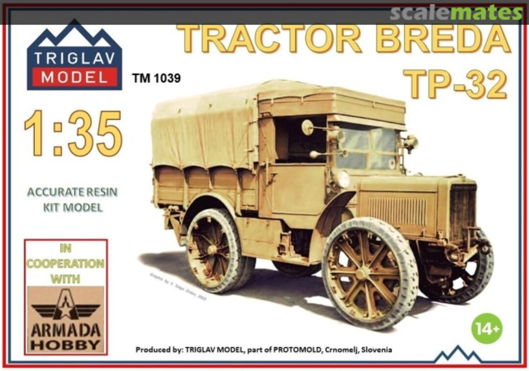 Boxart Tractor Breda TP-32 TM 1039 Triglav model Boxart Tractor Breda TP-32 TM 1039 Triglav model