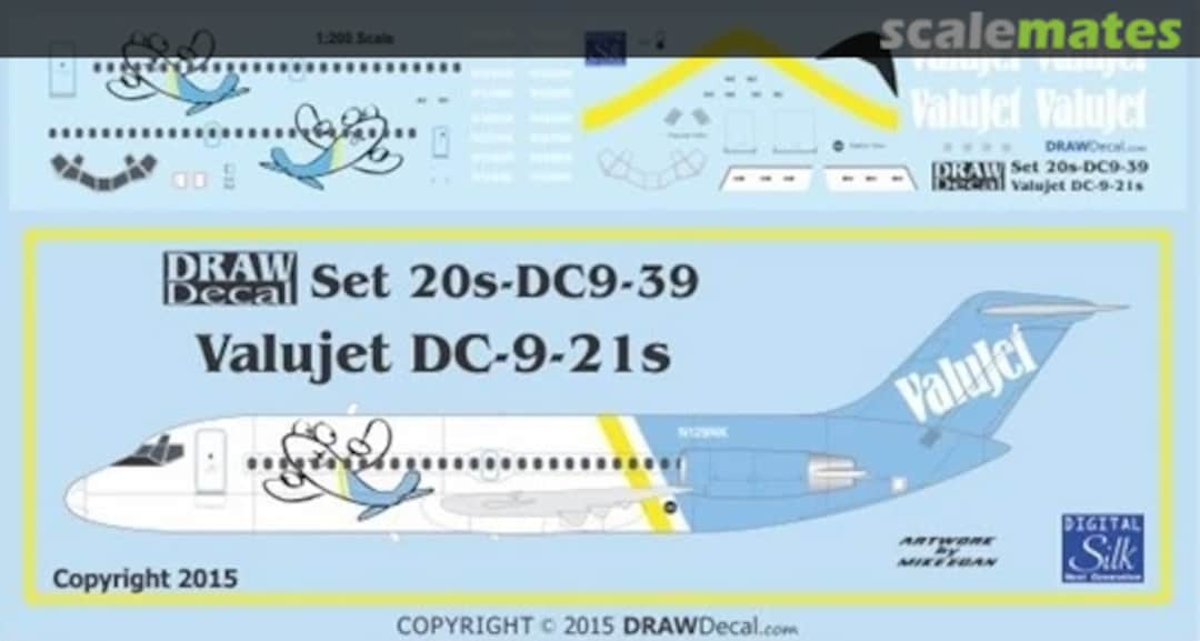 Boxart Valujet DC-9-21s 20-DC9-39 Draw Decal