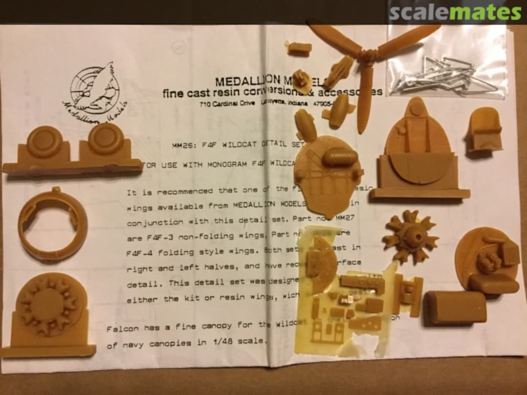 Boxart Grumman F4F Wildcat detail set MM26 Medallion Models Boxart Grumman F4F Wildcat detail set MM26 Medallion Models