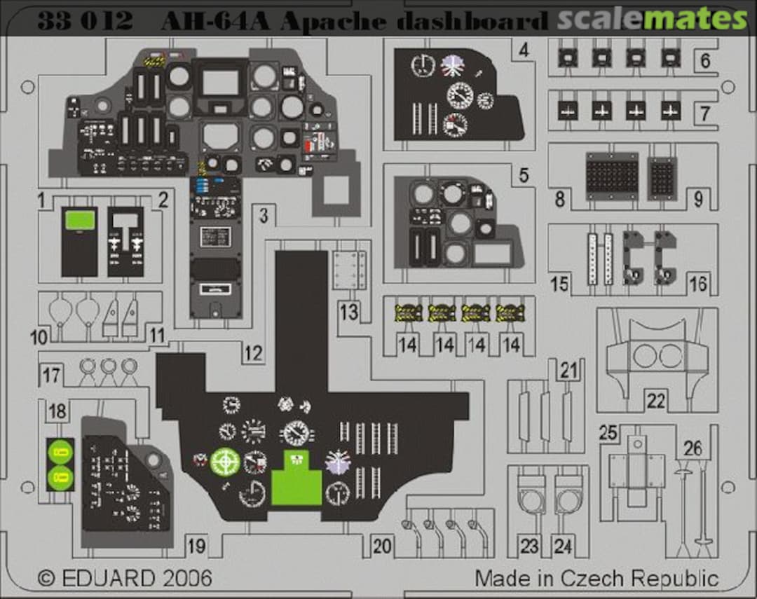 Boxart AH-64A Apache dashboard 33012 Eduard