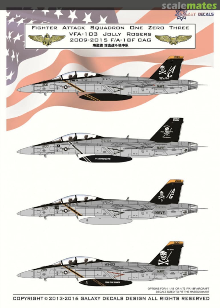 Boxart VFA-103 Jolly Rogers 2009-2015 F/A-18F CAG G48002 Galaxy Model Boxart VFA-103 Jolly Rogers 2009-2015 F/A-18F CAG G48002 Galaxy Model