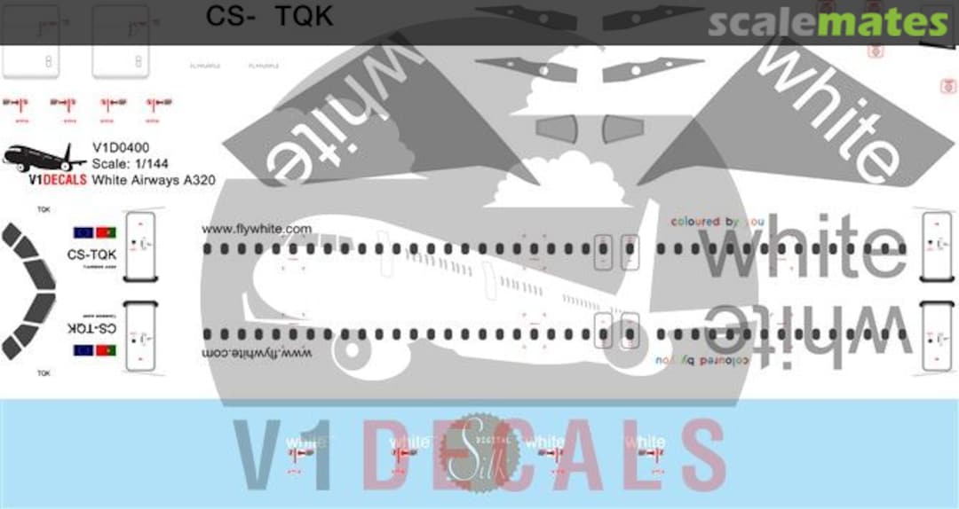 Boxart White Airways Airbus A320 V1D0400-144 V1 Decals Boxart White Airways Airbus A320 V1D0400-144 V1 Decals