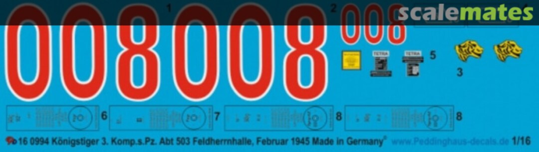 Boxart Tiger II 3. Komp schw. Heeres Panzer Abt. 503 EP 0994 Peddinghaus-Decals Boxart Tiger II 3. Komp schw. Heeres Panzer Abt. 503 EP 0994 Peddinghaus-Decals