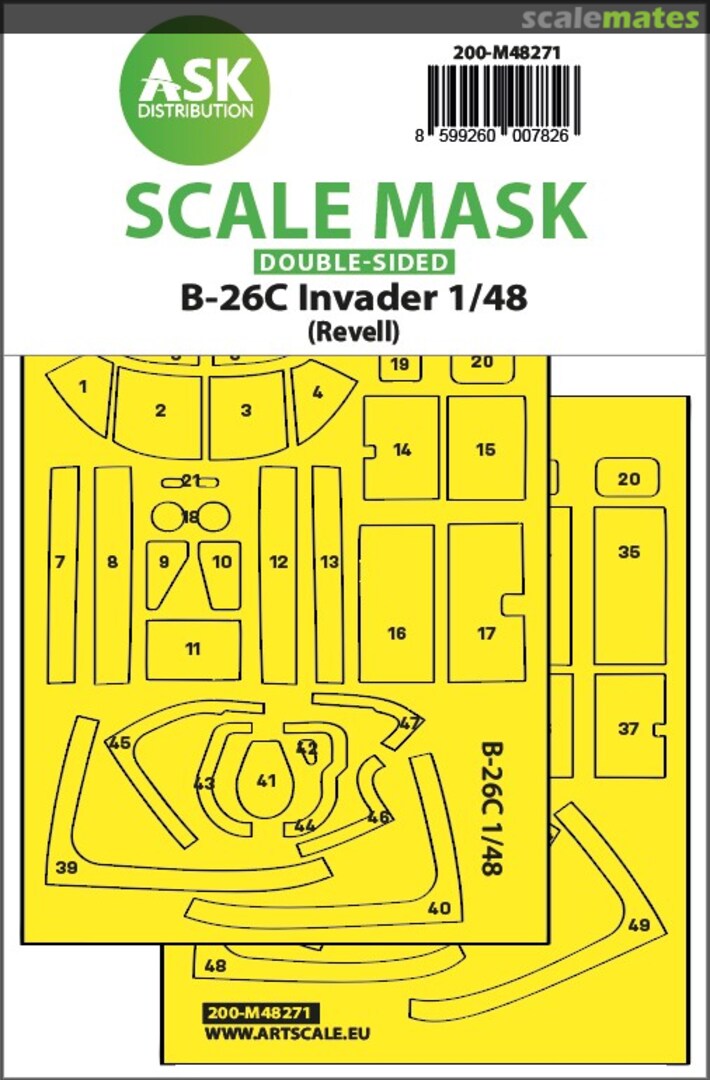 Boxart 1/48 B-26C Invader double-sided express fit mask 200-M48271 ASK Boxart 1/48 B-26C Invader double-sided express fit mask 200-M48271 ASK