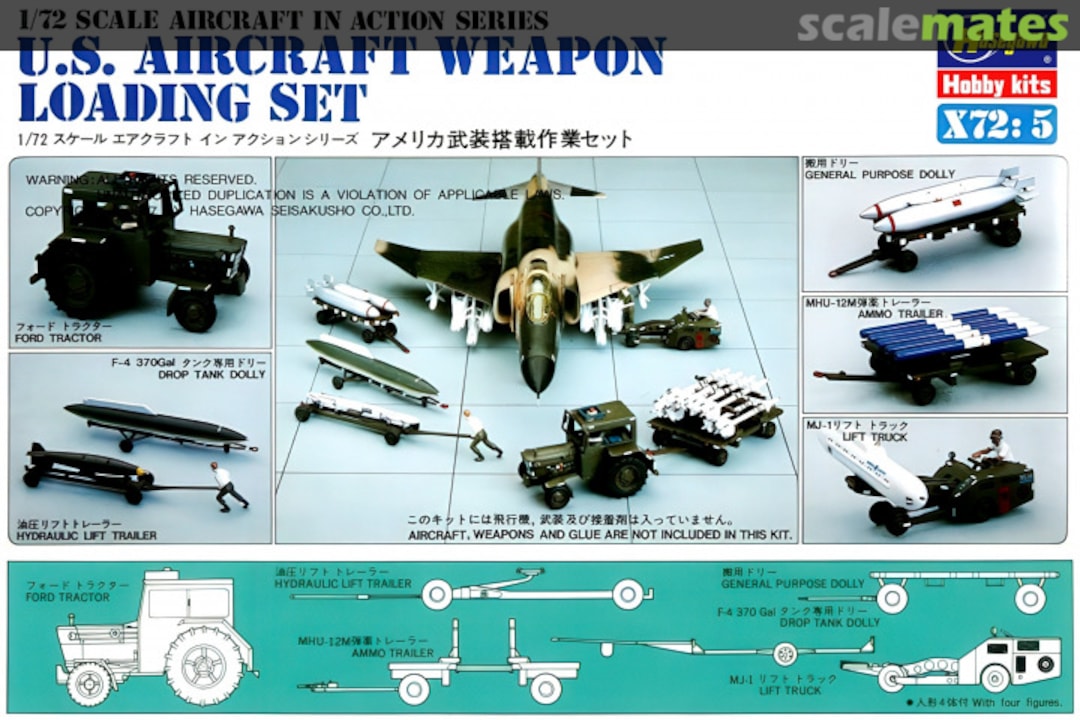 Boxart U.S. Aircraft Weapon Loading Set X72: 5 Hasegawa