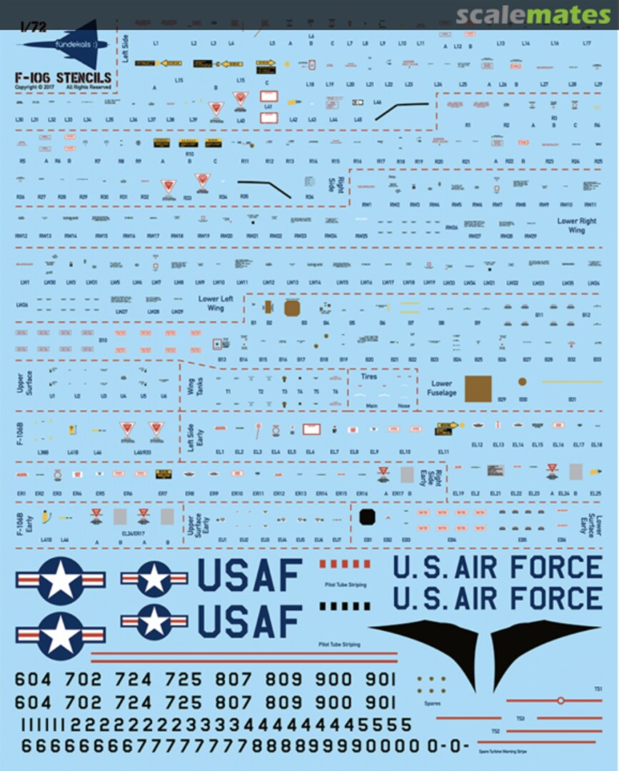 Boxart F-106A/B stencils FD72007 fündekals Boxart F-106A/B stencils FD72007 fündekals