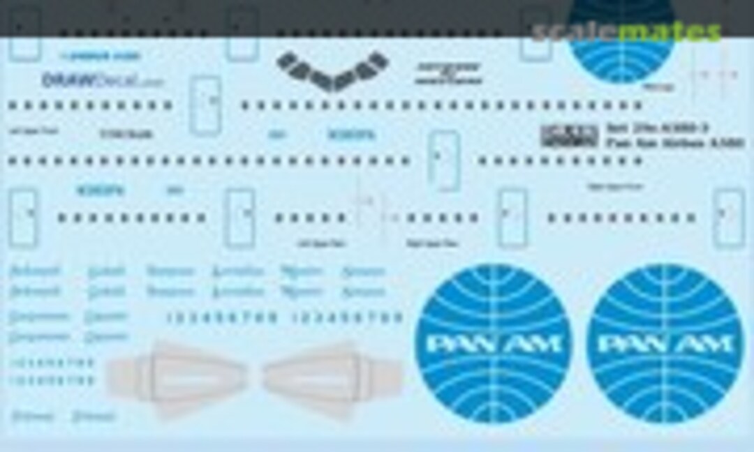 1:125 Pan Am A380s (Draw Decal 25-A380-3) 25-A380-3