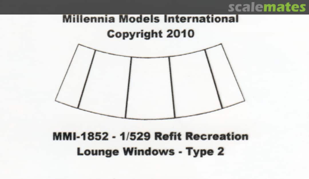 Contents Recreation Lounge Windows - Type 2 MMI-1852 Millennia Models International Contents Recreation Lounge Windows - Type 2 MMI-1852 Millennia Models International