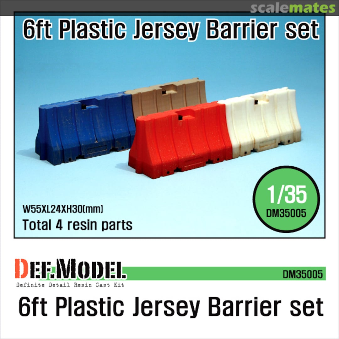 Boxart 6 ft (1.83m) Plastic Jersey barrier Set (4 Pcs.) DM35005 Def.Model Boxart 6 ft (1.83m) Plastic Jersey barrier Set (4 Pcs.) DM35005 Def.Model