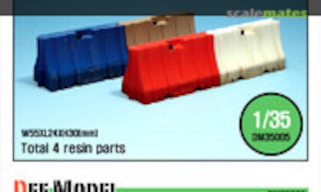 1:35 6 ft (1.83m) Plastic Jersey barrier Set (4 Pcs.) (Def.Model DM35005) DM35005