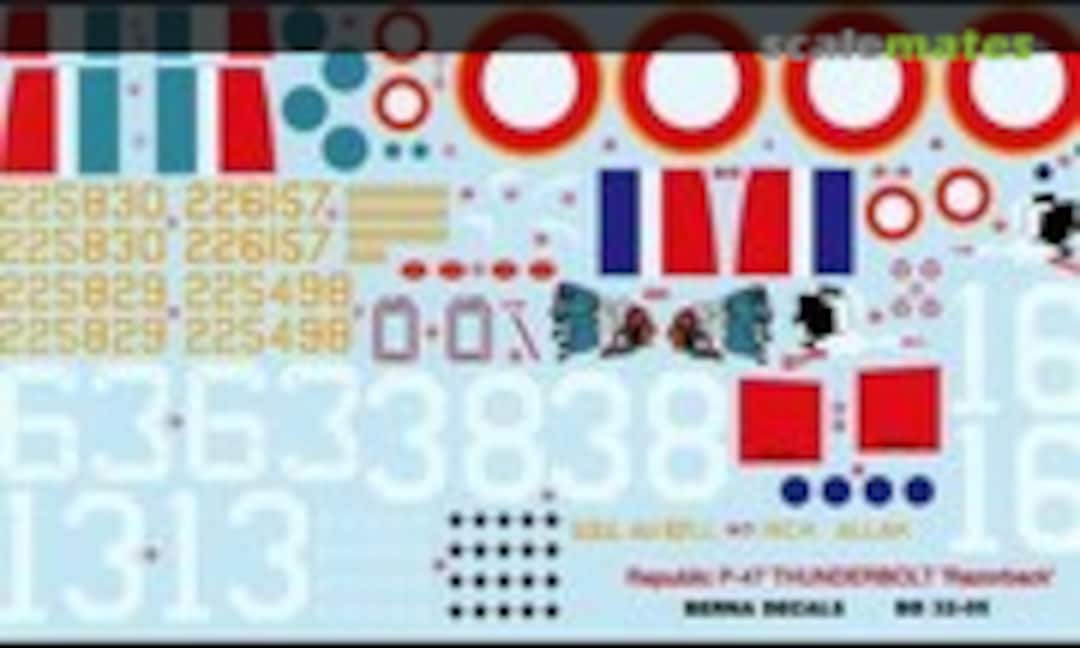 1:32 P-47D Thunderbolt Razorback French Air Force (Berna Decals BD 32-05) BD 32-05