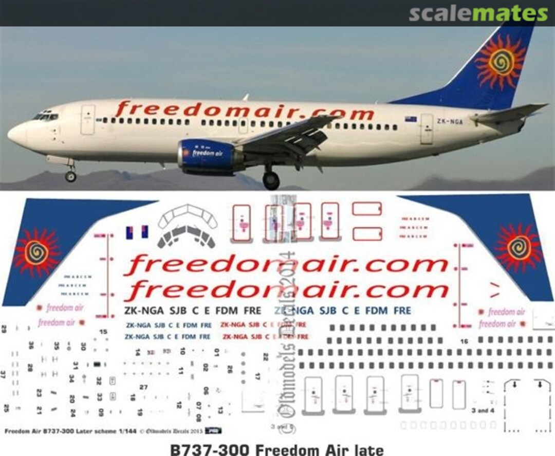 Boxart Freedom Air B737-300s late scheme OMD0913 Oldmodels Decals Boxart Freedom Air B737-300s late scheme OMD0913 Oldmodels Decals