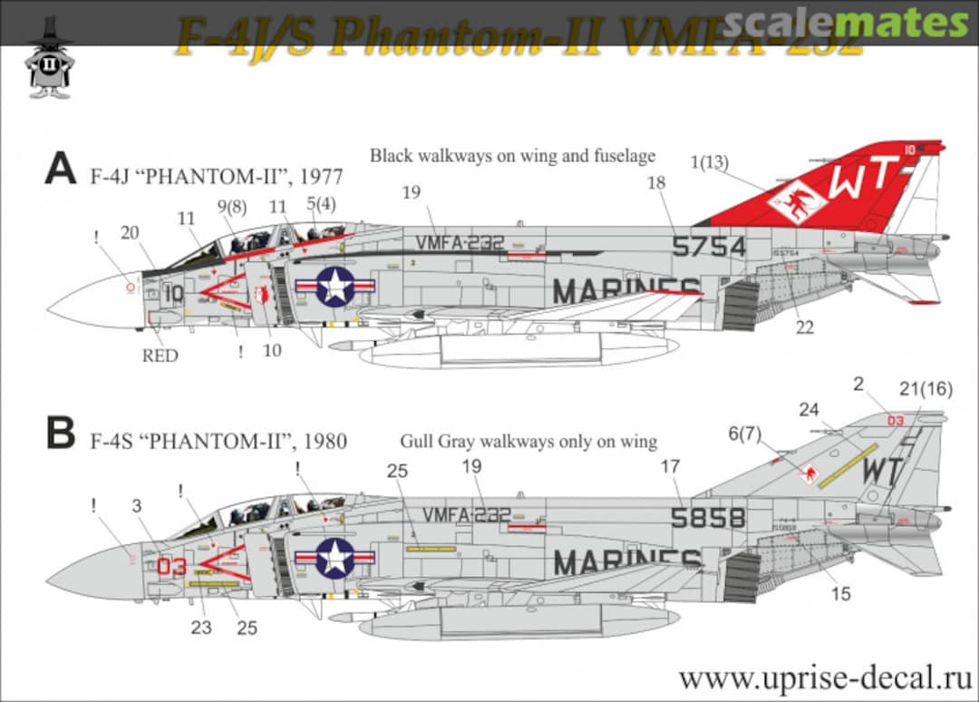 Boxart F-4J/S Phantom-II VMFA-232 UR14413 UpRise Decal Boxart F-4J/S Phantom-II VMFA-232 UR14413 UpRise Decal