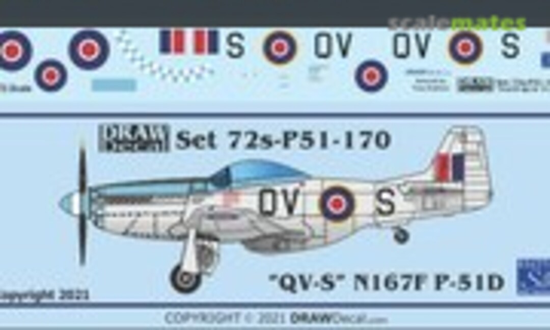 1:72 “QV-S” N167F P-51D (Draw Decal 72-P51-170) 72-P51-170