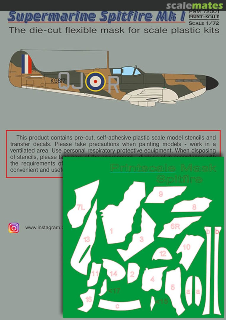 Boxart Supermarine Spitfire Mk.1 PSM72001 Print Scale Boxart Supermarine Spitfire Mk.1 PSM72001 Print Scale