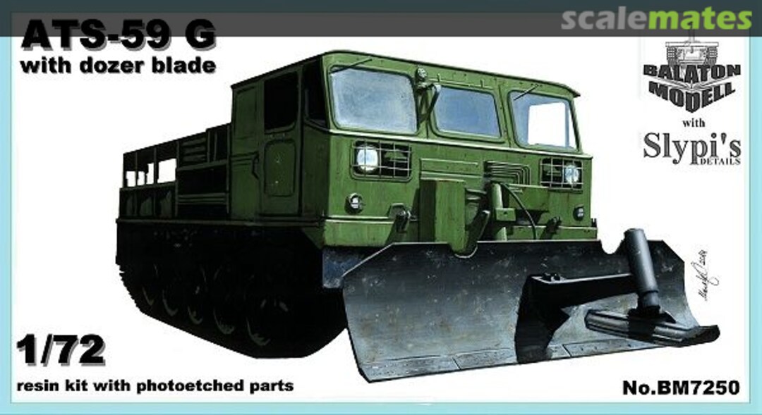 Boxart ATS-59 G with Dozer Blade BM7250 Balaton Modell Boxart ATS-59 G with Dozer Blade BM7250 Balaton Modell