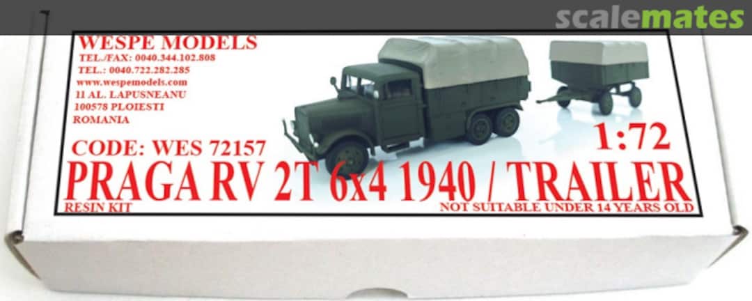Boxart Praga RV 2T 6x4 1940 / Trailer WES 72157 Wespe Models Boxart Praga RV 2T 6x4 1940 / Trailer WES 72157 Wespe Models