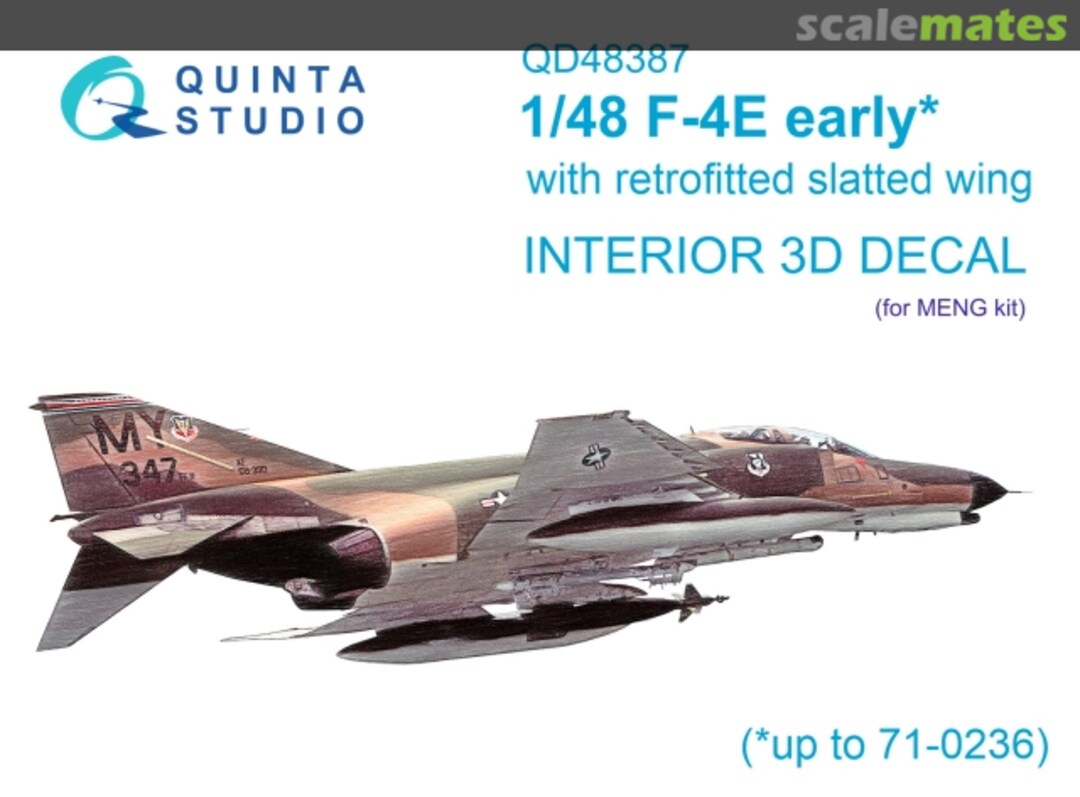 Boxart F-4E Early with Retrofitted Slatted Wing interior 3D decals (up to 71-0236) QD48387 Quinta Studio Boxart F-4E Early with Retrofitted Slatted Wing interior 3D decals (up to 71-0236) QD48387 Quinta Studio