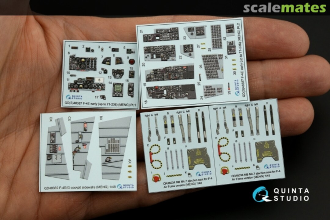 Contents F-4E Early with Retrofitted Slatted Wing interior 3D decals (up to 71-0236) QD48387 Quinta Studio Contents F-4E Early with Retrofitted Slatted Wing interior 3D decals (up to 71-0236) QD48387 Quinta Studio