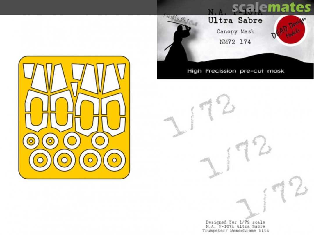 Boxart N.A. F-107A Utlra Sabre Canopy Mask NM72174 DEAD Design Models Boxart N.A. F-107A Utlra Sabre Canopy Mask NM72174 DEAD Design Models