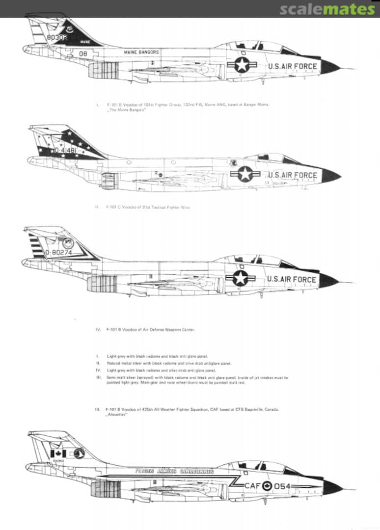Contents McDonnell F-101 Voodoo 20A Aerodecal Contents McDonnell F-101 Voodoo 20A Aerodecal