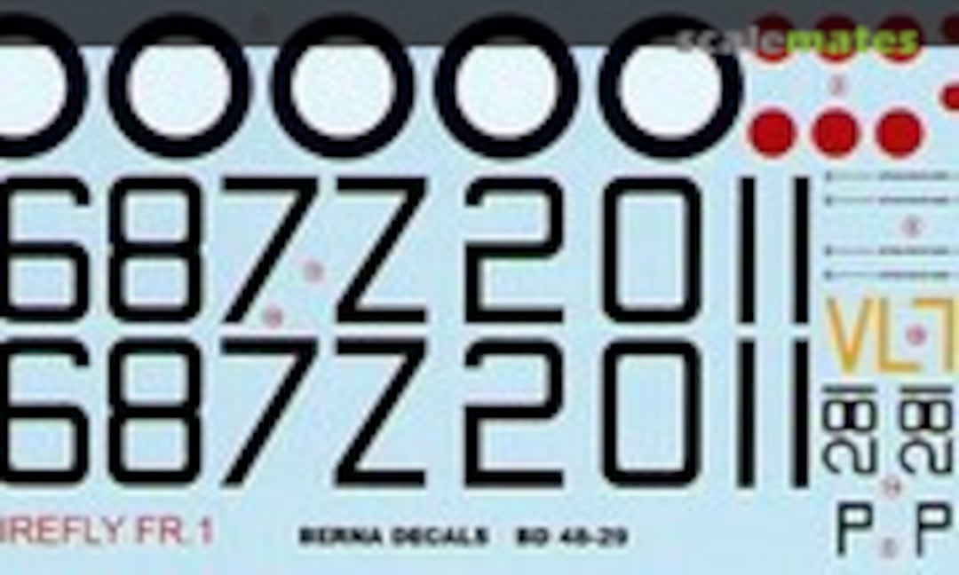 1:48 Firefly FR.1 Royal Navy (Berna Decals BD 48-29) BD 48-29