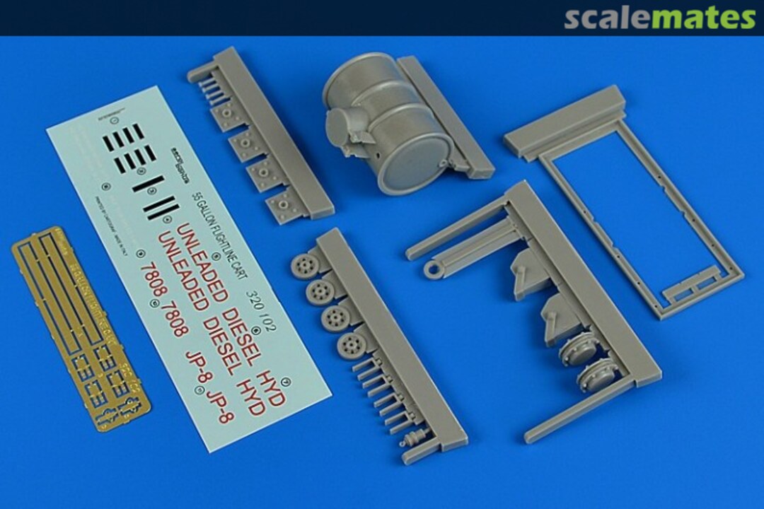 Boxart 55 Gallon Flightline Cart w/Photo-Etch & Decals 320 102 Aerobonus Boxart 55 Gallon Flightline Cart w/Photo-Etch & Decals 320 102 Aerobonus