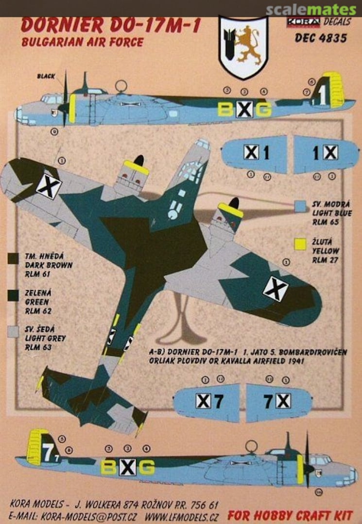 Boxart Dornier Do-17 M-1 DEc4835 Kora Models Boxart Dornier Do-17 M-1 DEc4835 Kora Models