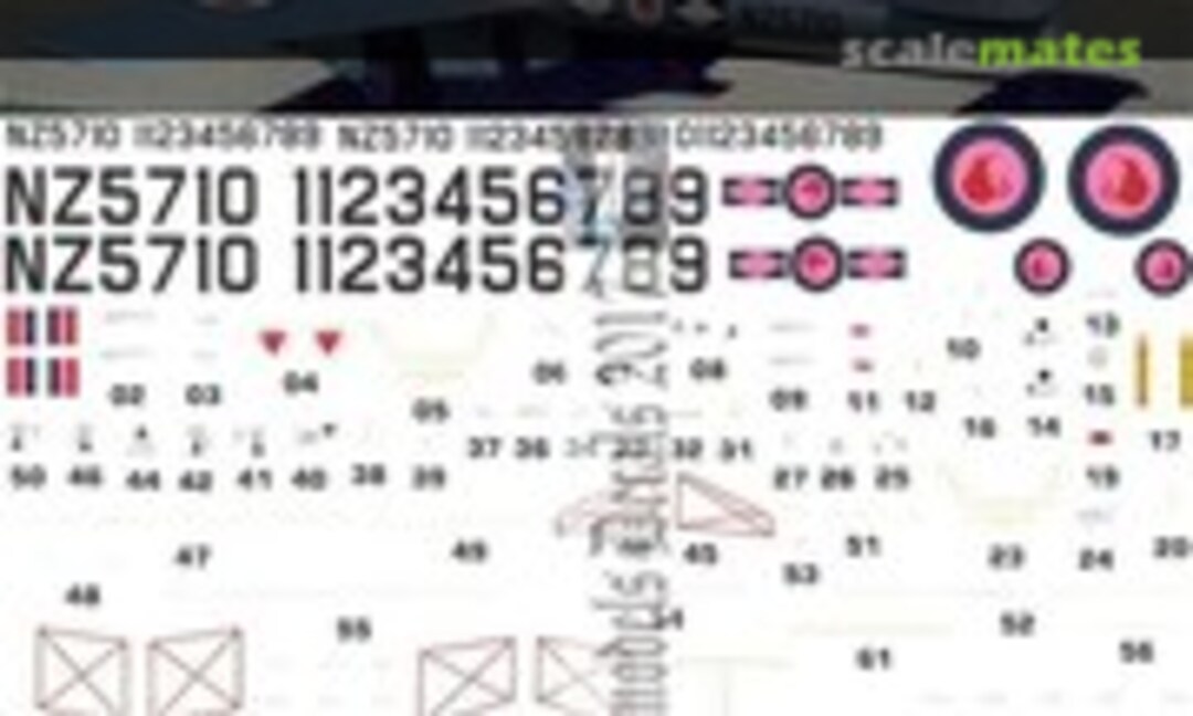 1:72 RNZAF Vampire T11 1970s scheme (Oldmodels Decals OMD0078) OMD0078