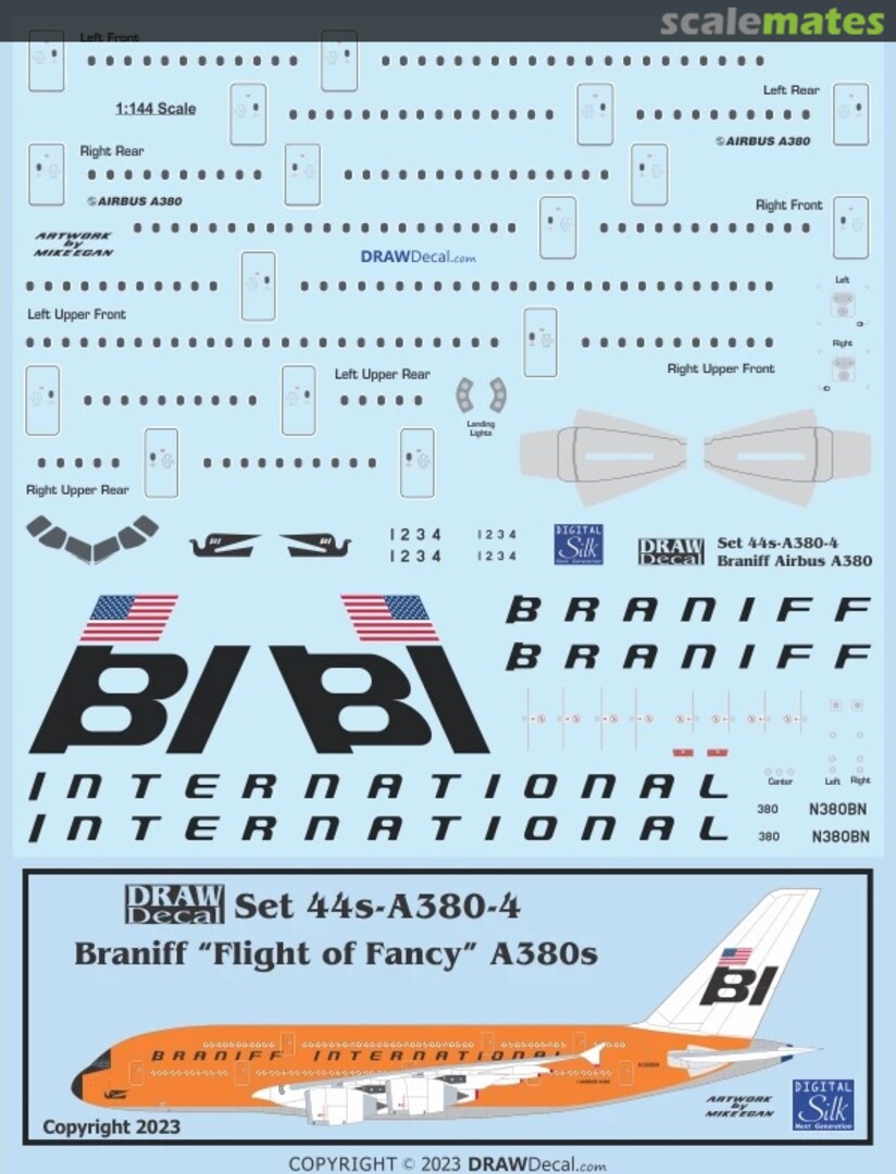 Boxart Braniff International A380s 44-A380-4 Draw Decal Boxart Braniff International A380s 44-A380-4 Draw Decal