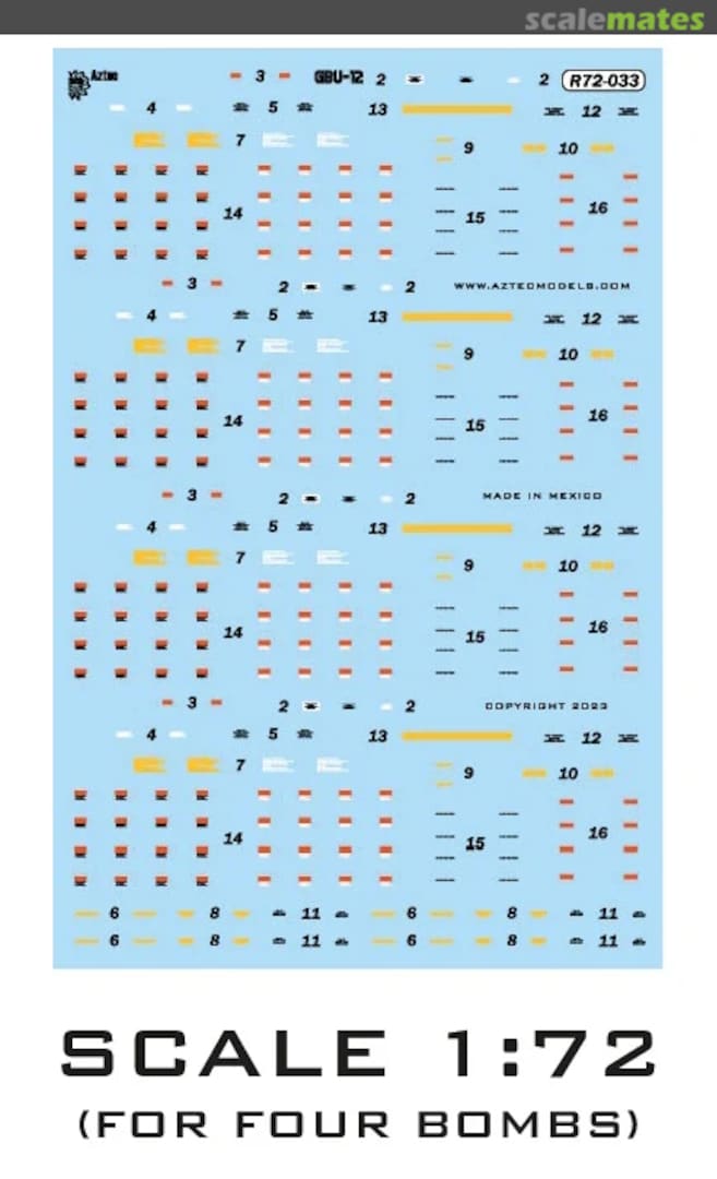 Boxart Stencil for GBU-12 bomb R72-033 Aztec Models Boxart Stencil for GBU-12 bomb R72-033 Aztec Models