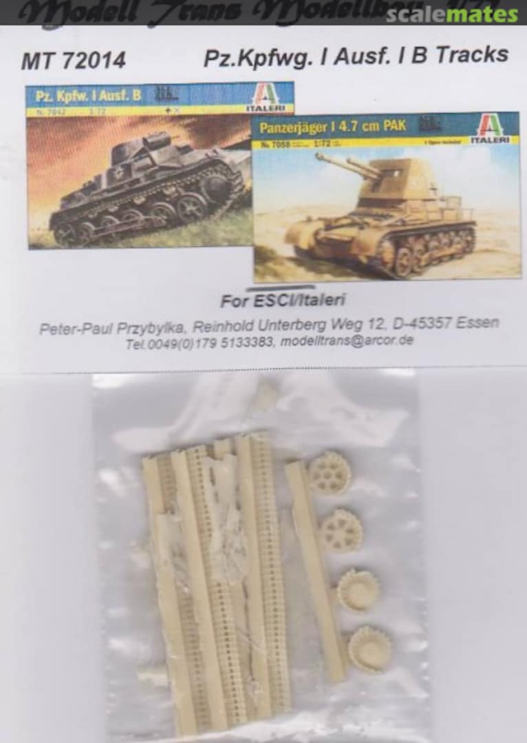 Boxart Pz.Kpfwg. I Ausf. I B Tracks MT 72014 Modell Trans Modellbau Boxart Pz.Kpfwg. I Ausf. I B Tracks MT 72014 Modell Trans Modellbau