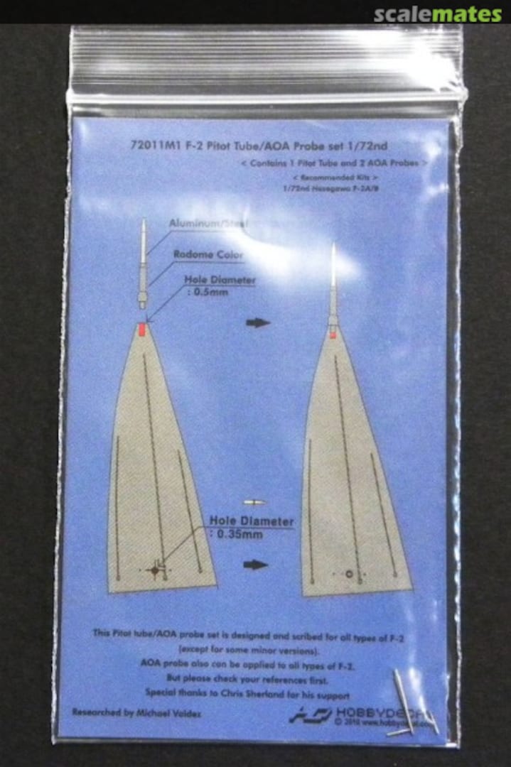 Boxart F-2 Pitot tube/AOA Probe set 72011M1 HobbyDecal Boxart F-2 Pitot tube/AOA Probe set 72011M1 HobbyDecal