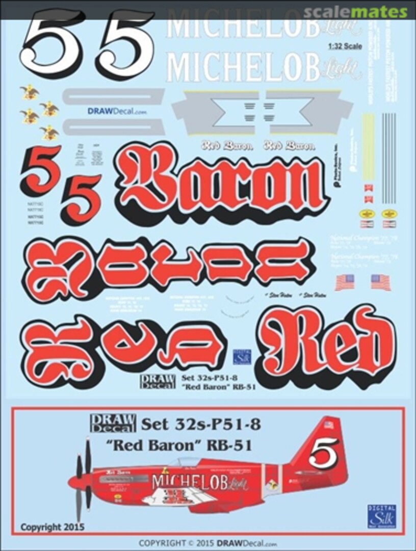 Boxart Red Baron RB-51 32-P51-8 Draw Decal Boxart Red Baron RB-51 32-P51-8 Draw Decal