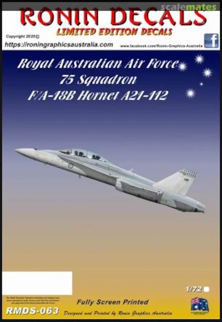 Boxart RAAF 75 Squadron F/A-18B A21-112 RMDS-063 Ronin Decals