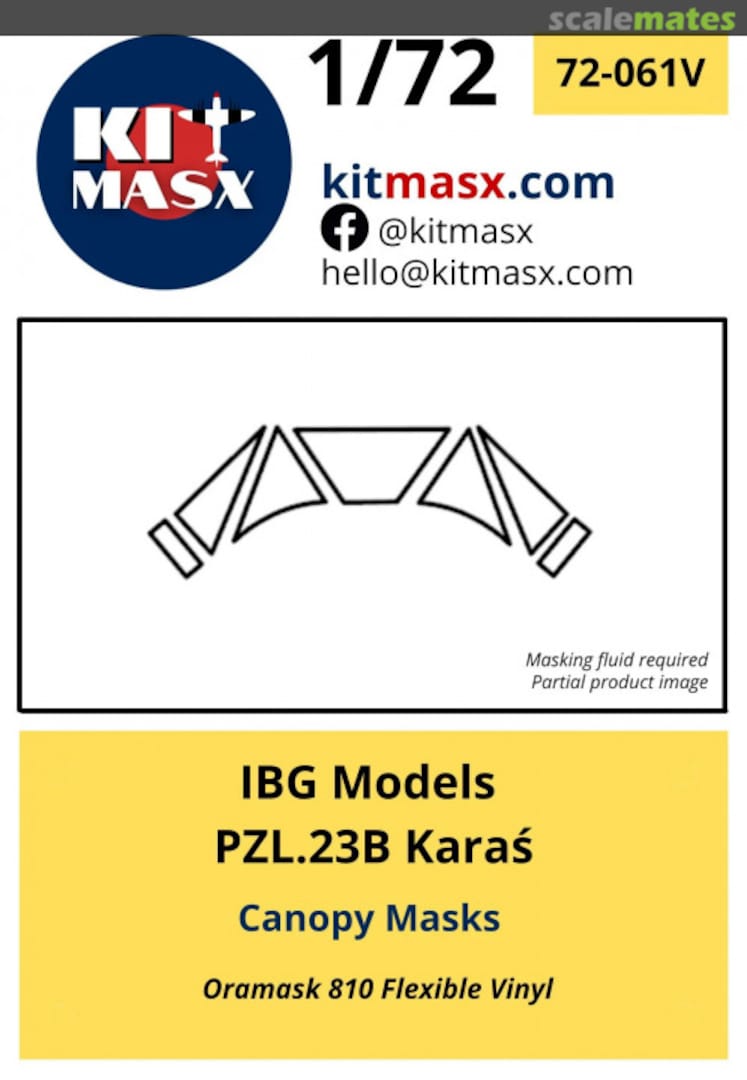 Boxart PZL.23B Karaś Canopy Masks 72-061V Kit Masx Boxart PZL.23B Karaś Canopy Masks 72-061V Kit Masx