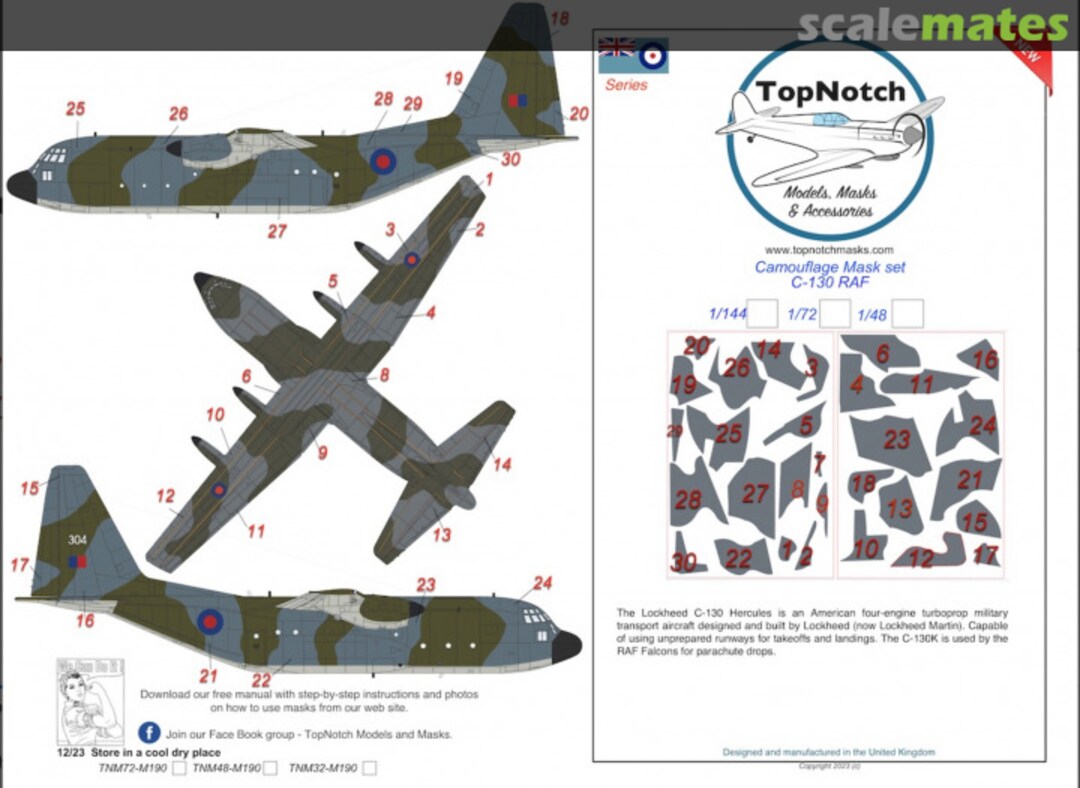 Boxart Lockheed C-130 Hercules RAF Camouflage TNM72-M190 TopNotch Boxart Lockheed C-130 Hercules RAF Camouflage TNM72-M190 TopNotch