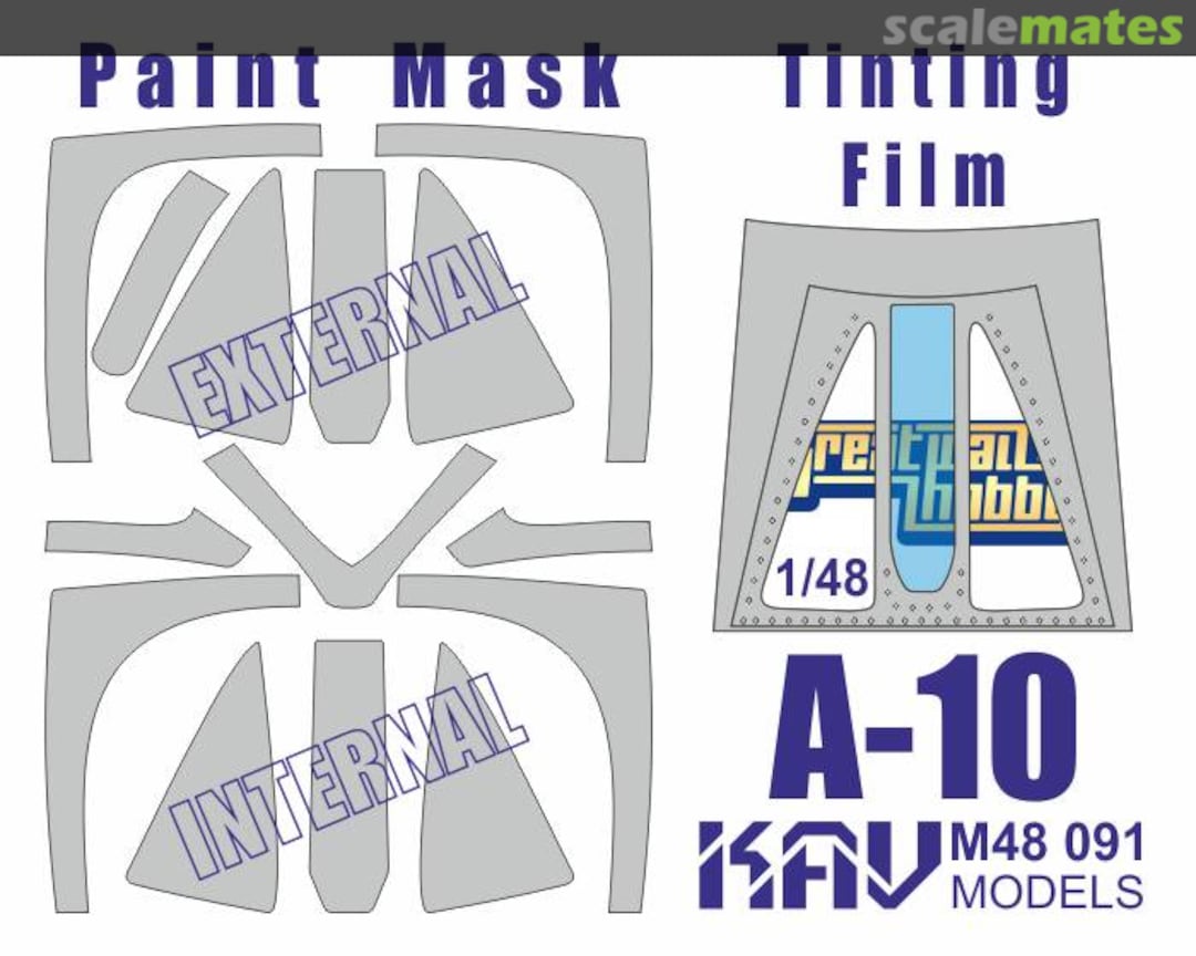 Boxart A-10 double-sided paint mask & Tinting film KAV M48 091 KAV models Boxart A-10 double-sided paint mask & Tinting film KAV M48 091 KAV models
