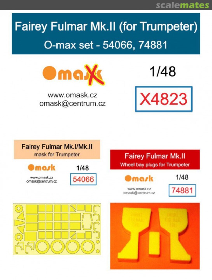 Boxart Fairey Fulmar Mk.II - O-max Set (for Trumpeter Kits) X4823 Omask Boxart Fairey Fulmar Mk.II - O-max Set (for Trumpeter Kits) X4823 Omask