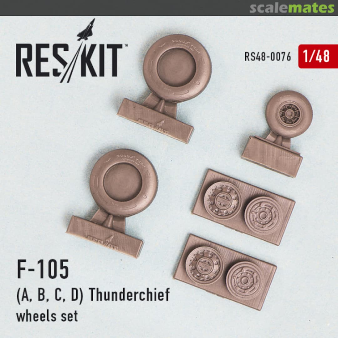Boxart F-105 (A, B, C, D) Thunderchief Wheels Set RS48-0076 ResKit Boxart F-105 (A, B, C, D) Thunderchief Wheels Set RS48-0076 ResKit