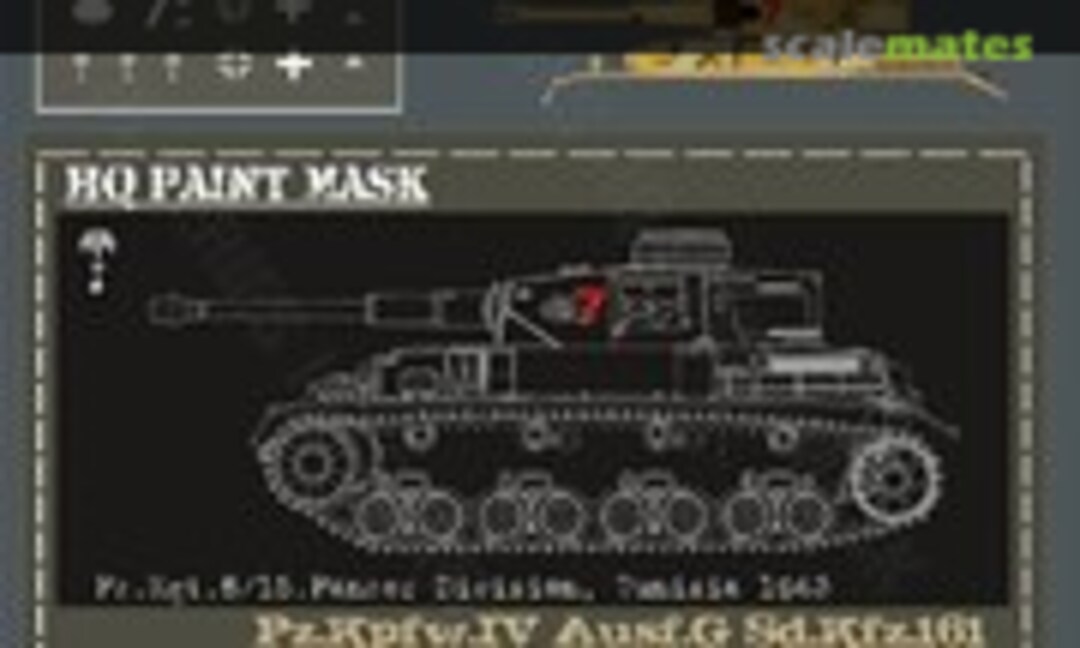 1:16 Pz.Kpfw.IV Ausf.G Pz.Rgt.8/45.Panzer Division Tunisia 1943 Paint Mask (HQ-Masks PIV 045) PIV 045