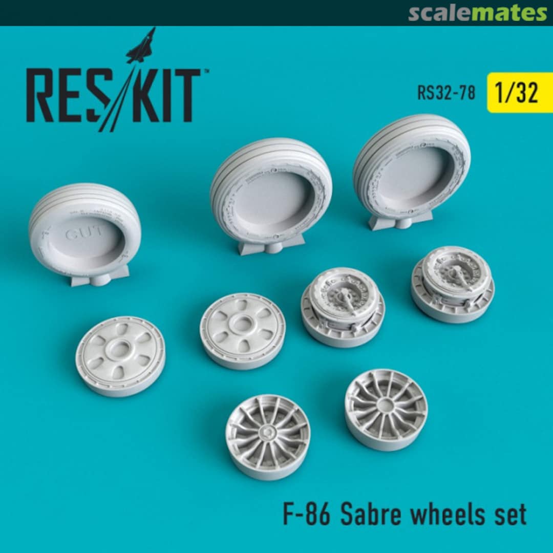 Boxart F-86 Sabre wheels set RS32-0078 ResKit Boxart F-86 Sabre wheels set RS32-0078 ResKit
