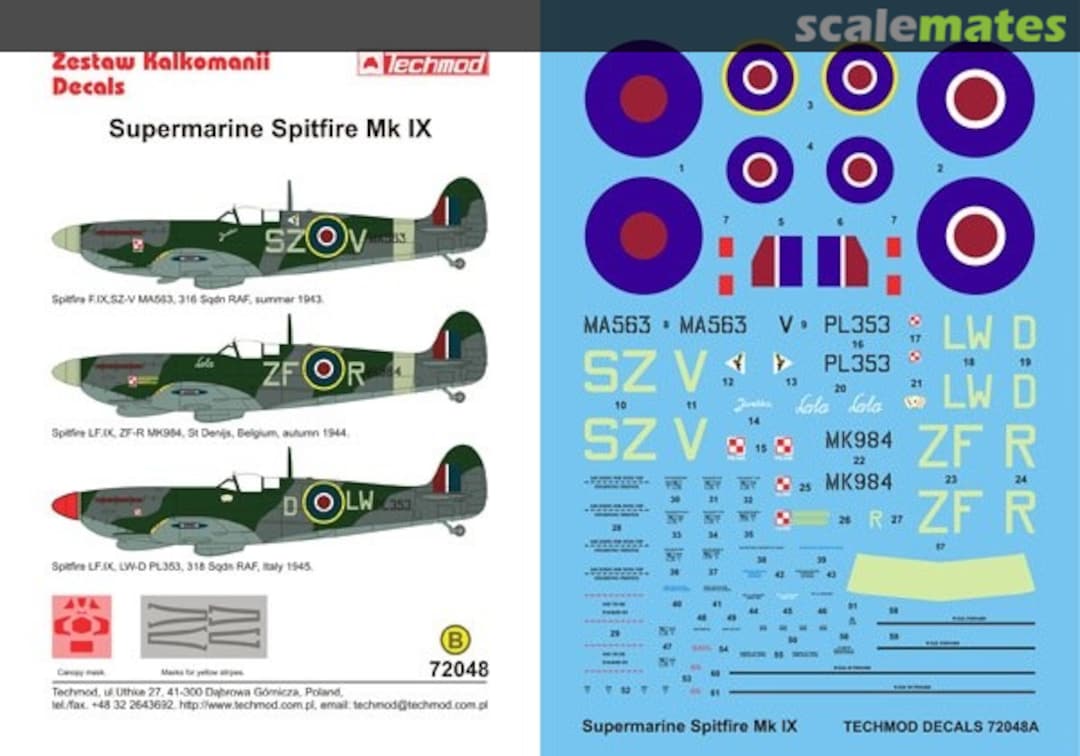 Boxart Supermarine Spitfire Mk IX 72048 Techmod Boxart Supermarine Spitfire Mk IX 72048 Techmod