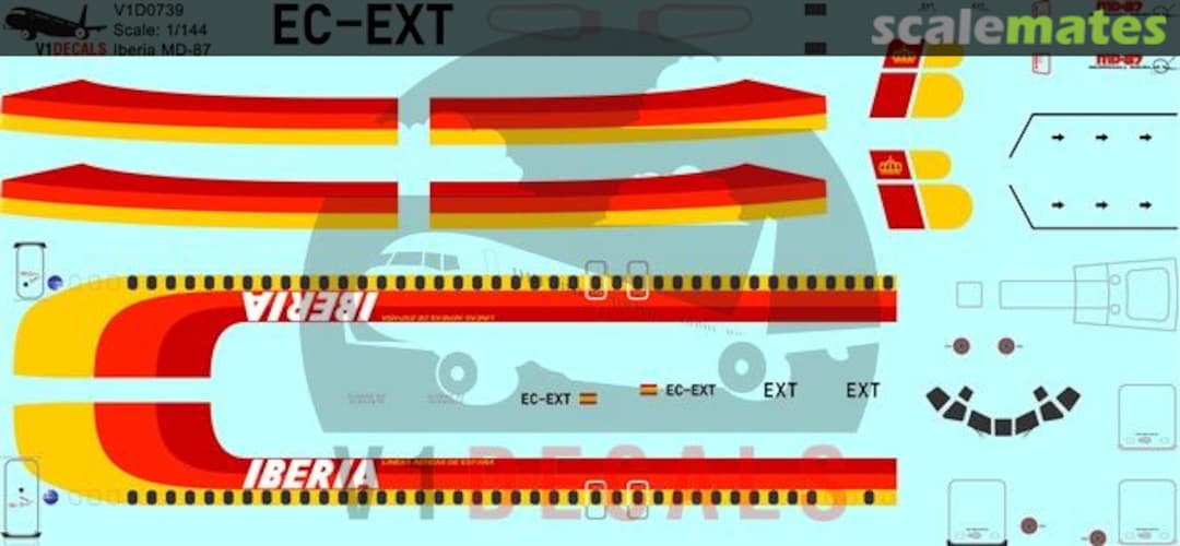 Boxart Iberia McDonnell Douglas MD-87 V1D0739-144 V1 Decals Boxart Iberia McDonnell Douglas MD-87 V1D0739-144 V1 Decals