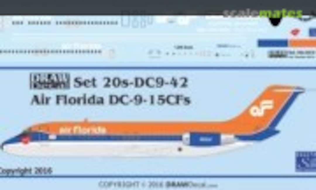 1:200 Air Florida DC-9-15CFs (Draw Decal 20-DC9-42) 20-DC9-42