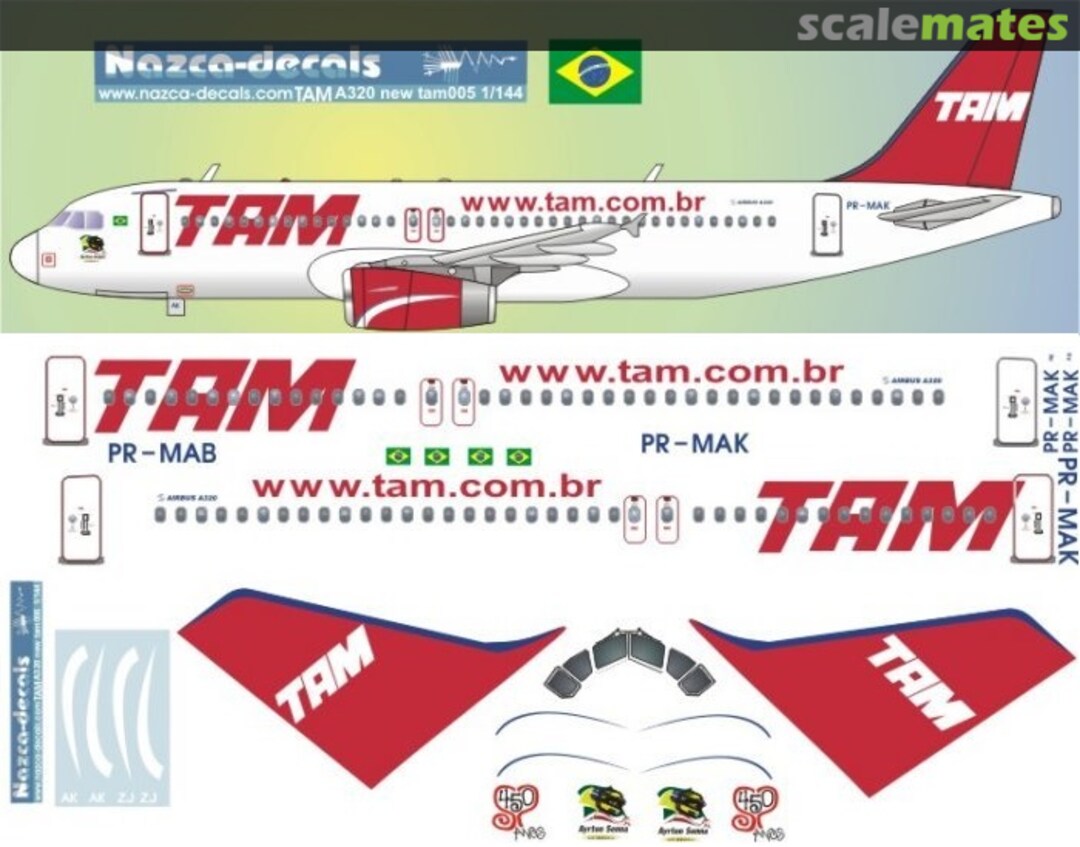 Boxart Airbus A320 TAM006 Nazca decals Boxart Airbus A320 TAM006 Nazca decals