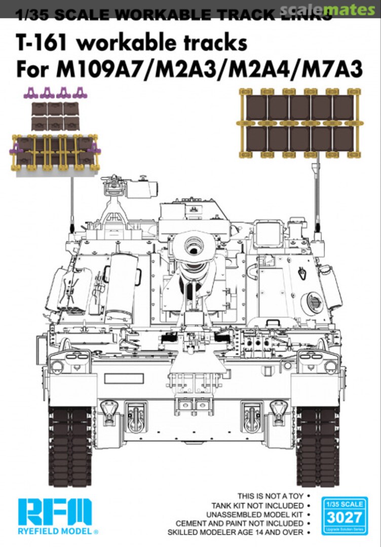 Boxart T-161 Workable Tracks for M109A7/M2A3/M2A4/M7A3 3027 Rye Field Model Boxart T-161 Workable Tracks for M109A7/M2A3/M2A4/M7A3 3027 Rye Field Model