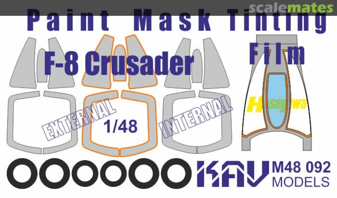 Boxart F-8 double-sided paint mask & Tinting film KAV M48 092 KAV models
